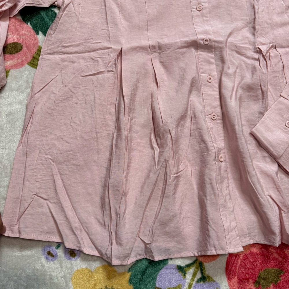 Easel Dusty Pink Button-Up Shirt - Picture 3 of 8